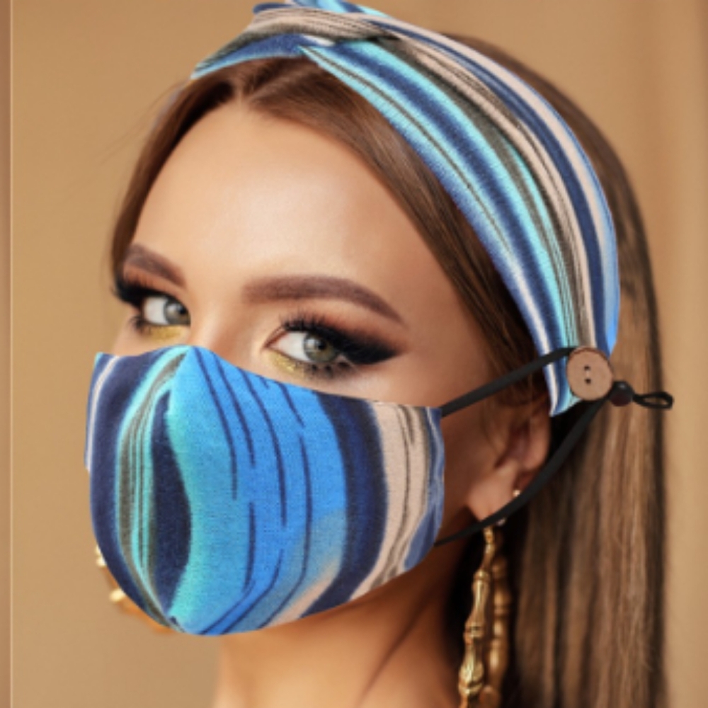 Face mask with matching headband